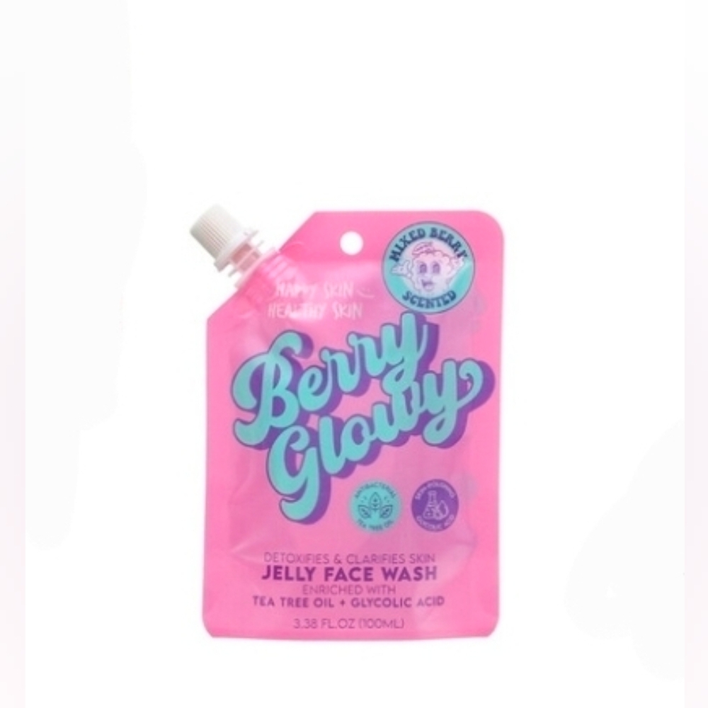 Happy Skin Berry Glowy Jelly Face Wash (Tea Tree Oil & Glycolic Acid) 3.38fl Oz
